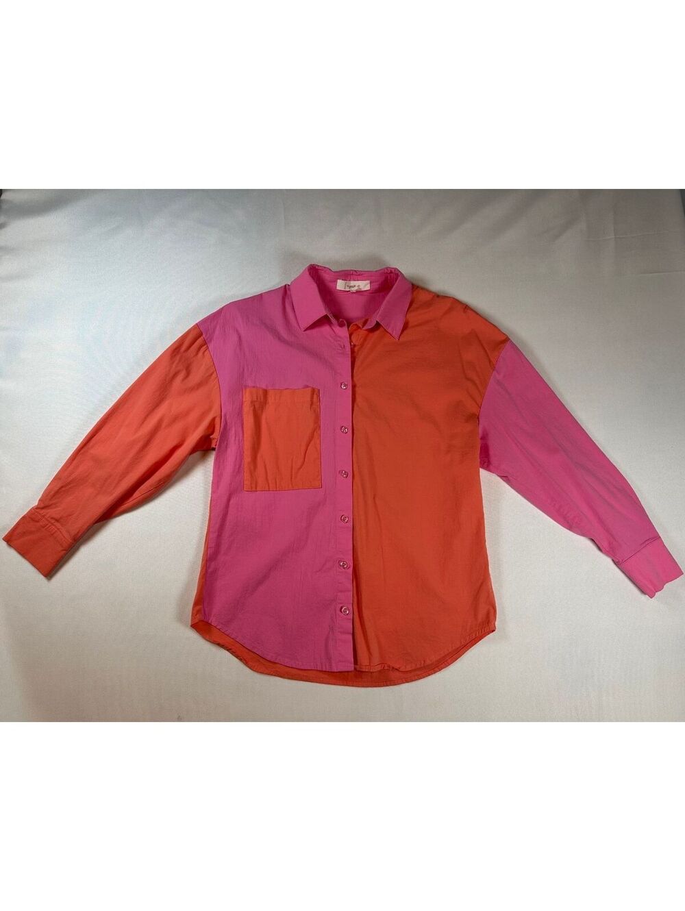 Fanco Womens Color Block Button Up Size Small